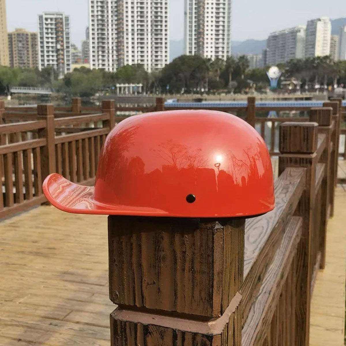 Dot Approved Motorcycle Helmet With Classic Cap Style - Image 14