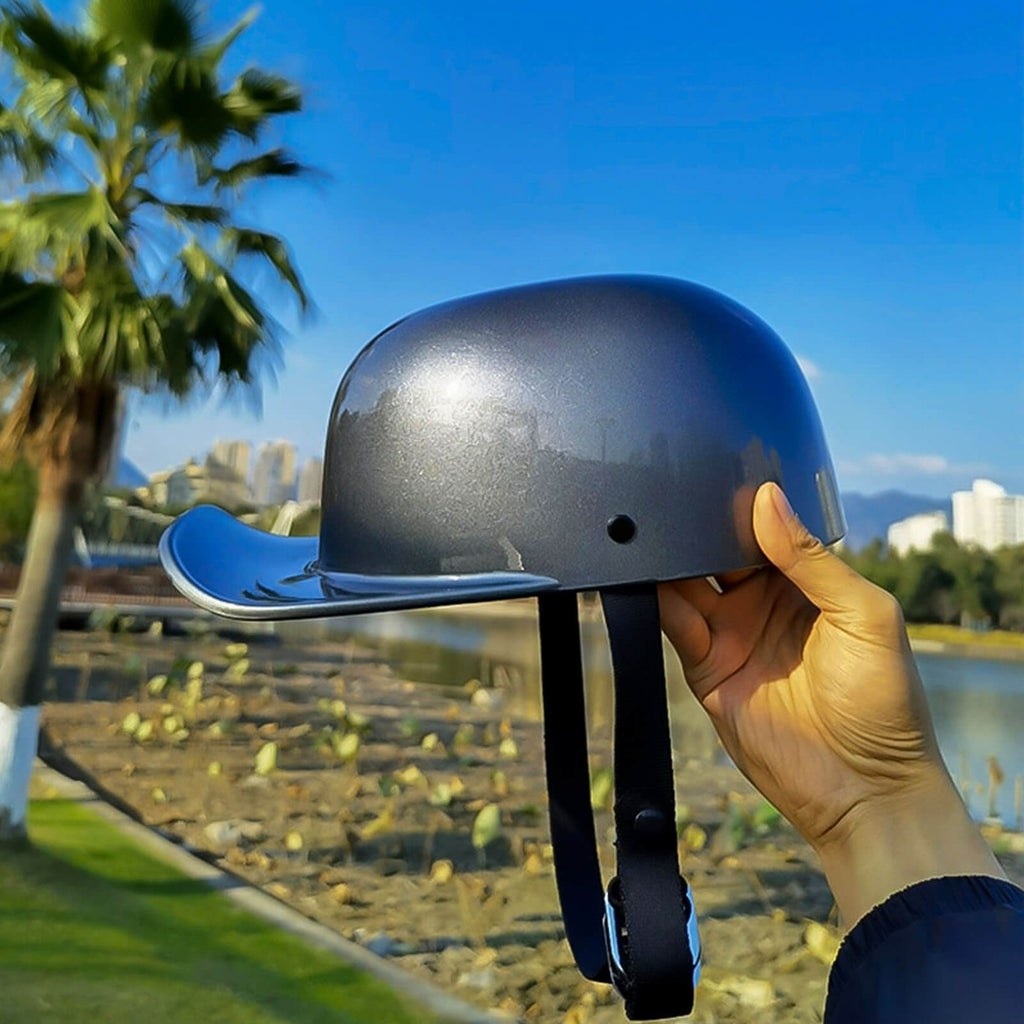 Dot Approved Motorcycle Helmet With Classic Cap Style - Image 4
