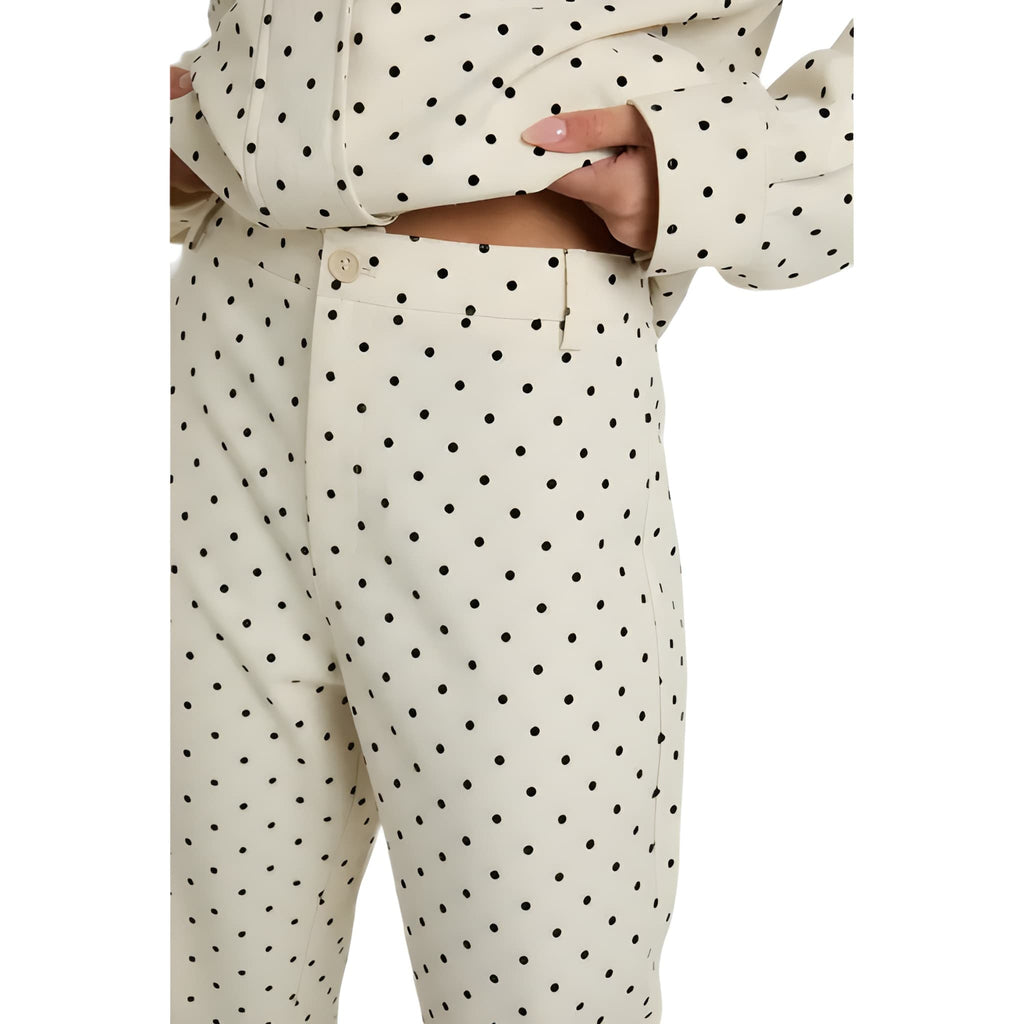 NOVA | Polka Dot Co-Ord Set – High Neck Top & Capri Trousers