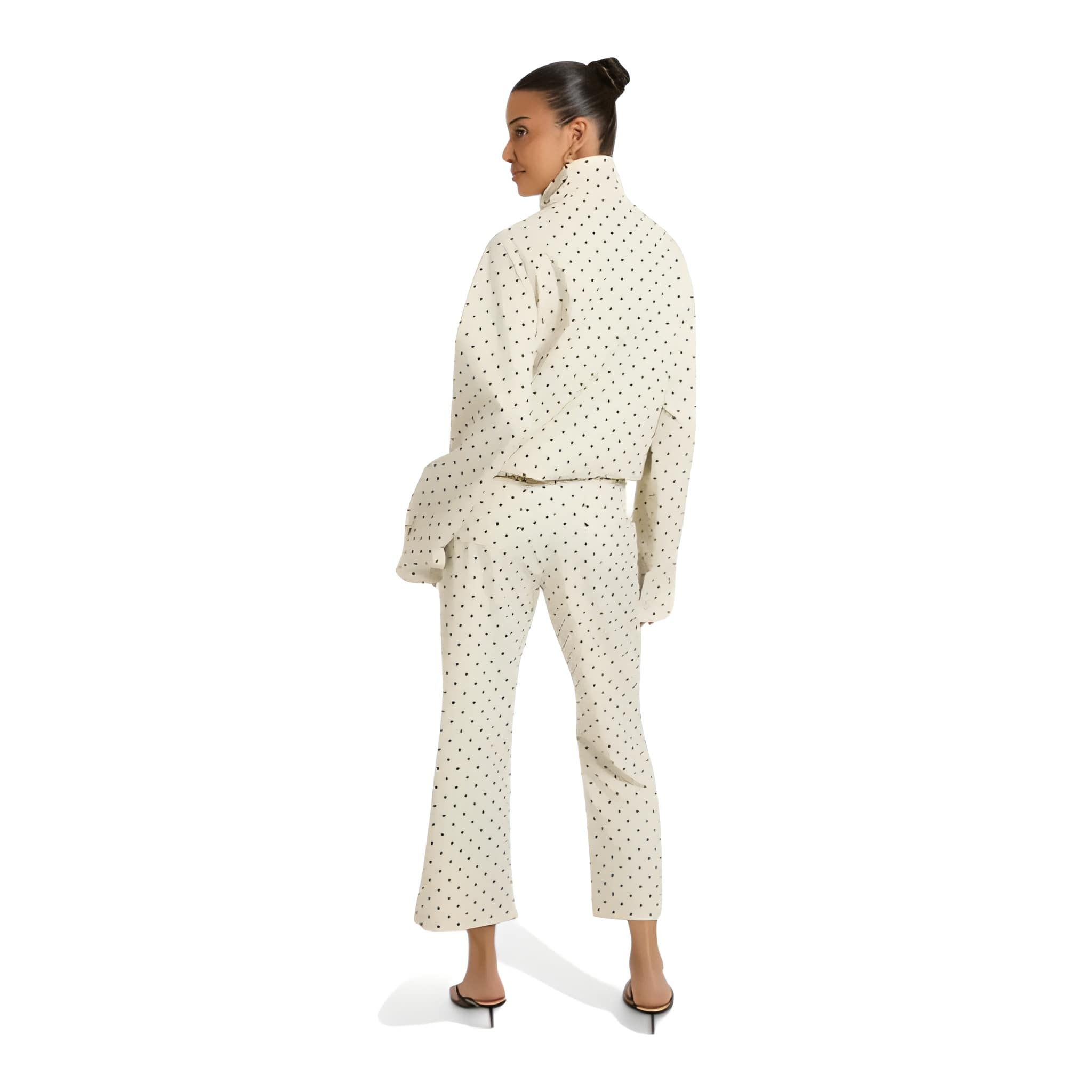 NOVA | Polka Dot Co-Ord Set – High Neck Top & Capri Trousers