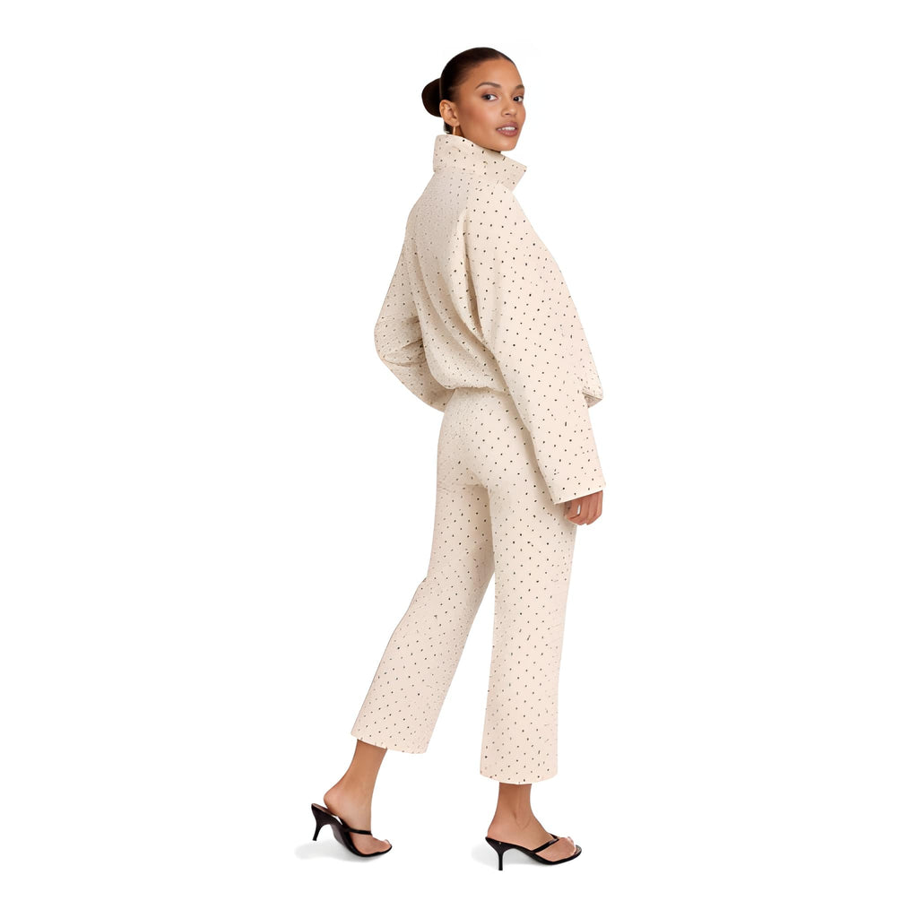 NOVA | Polka Dot Co-Ord Set – High Neck Top & Capri Trousers