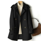Double Breasted Trench Coat with Adjustable Belt and Streamlined Fit - Image 5