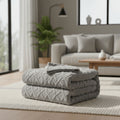 Double-Layer Fleece Blanket With Modern Geometric Design - Image 1
