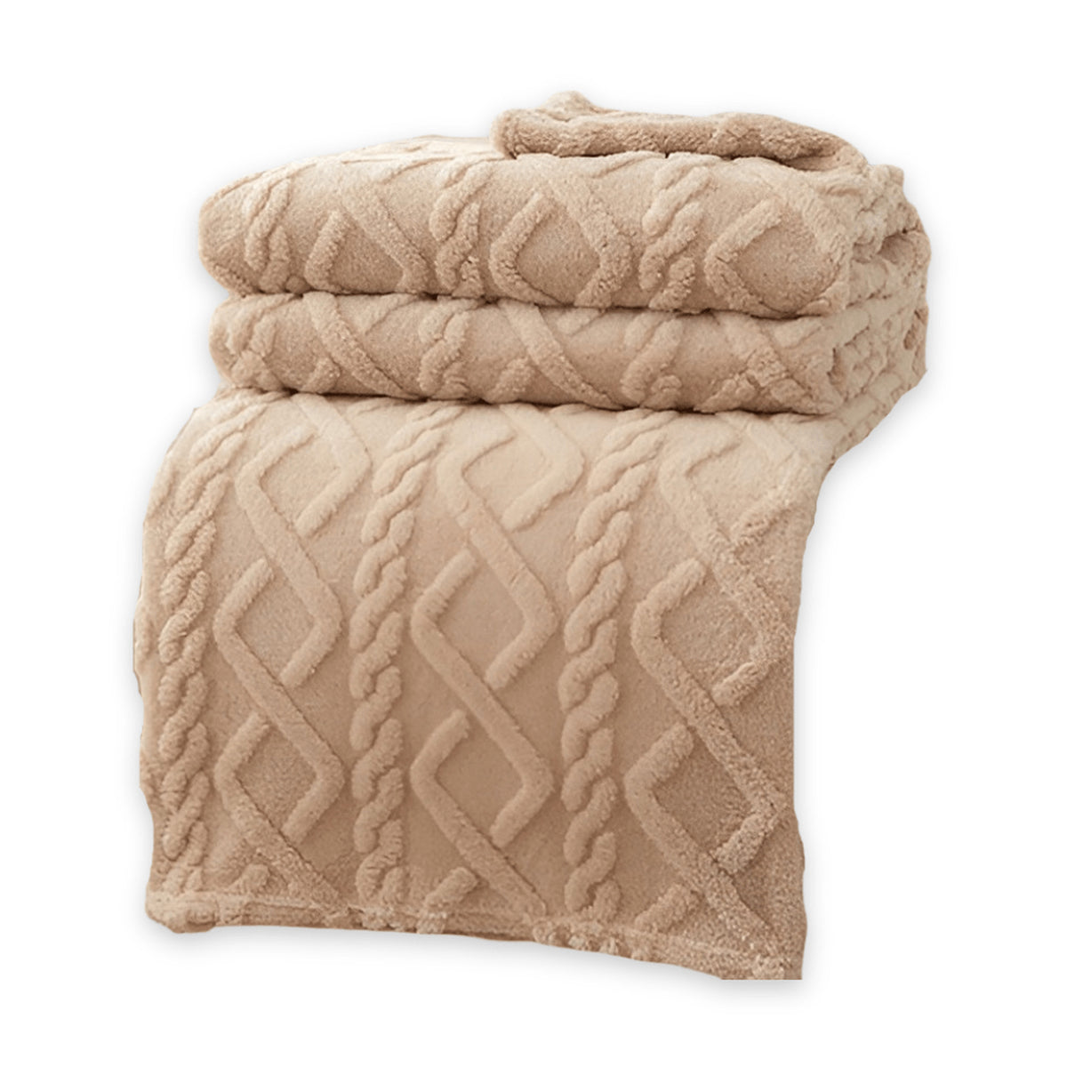 Double-Layer Fleece Blanket With Modern Geometric Design - Image 2