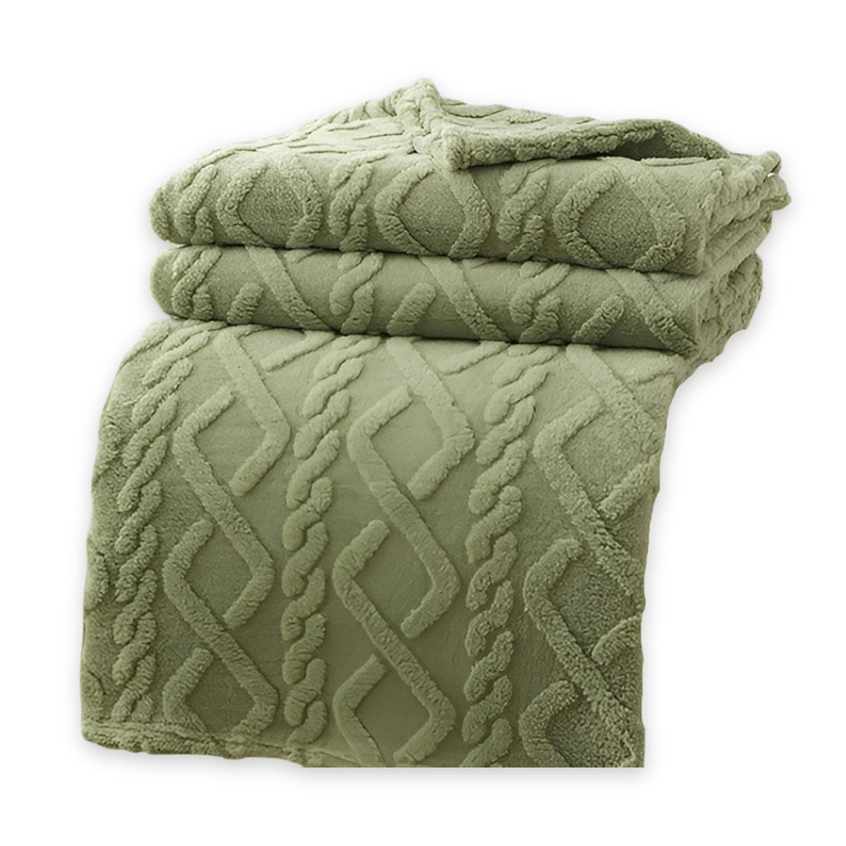 Double-Layer Fleece Blanket With Modern Geometric Design - Image 6