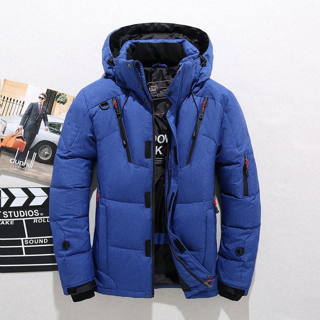 Down Jacket with Removable Hooded Design and Zip Front - Image 1