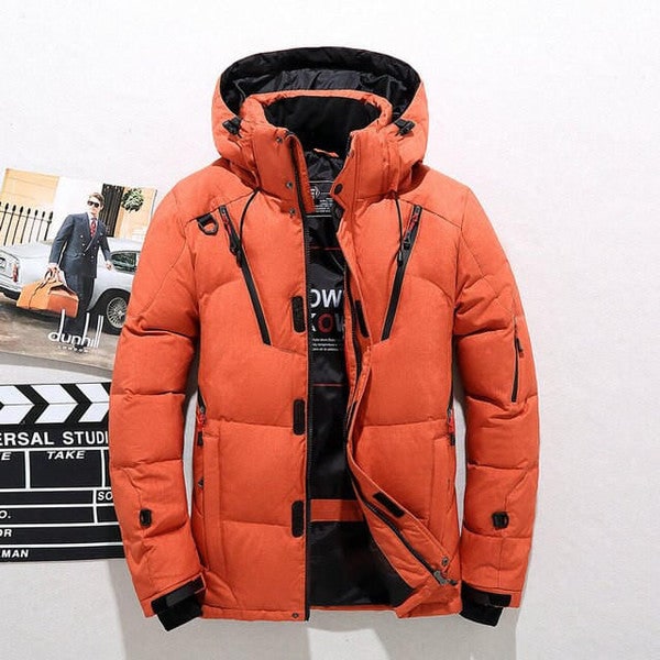 Down Jacket with Removable Hooded Design and Zip Front - Image 4
