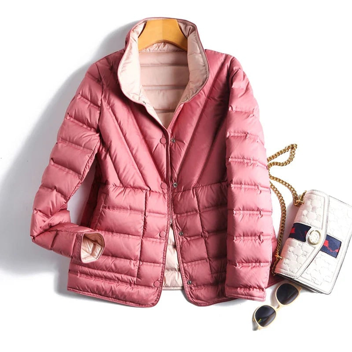 Down Jacket with Waterproof Reversible Shell and Hidden-Snap Closure - Image 4