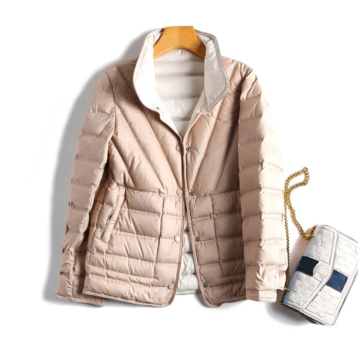 Down Jacket with Waterproof Reversible Shell and Hidden-Snap Closure - Image 5