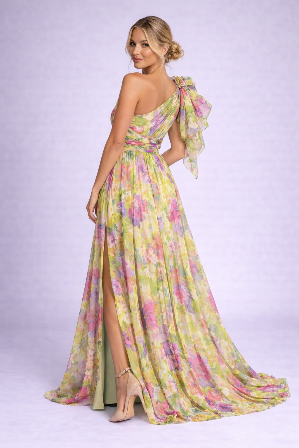 NOVA | Women’s Floral One Shoulder Maxi Dress – Flowy Spring Maxi Dress