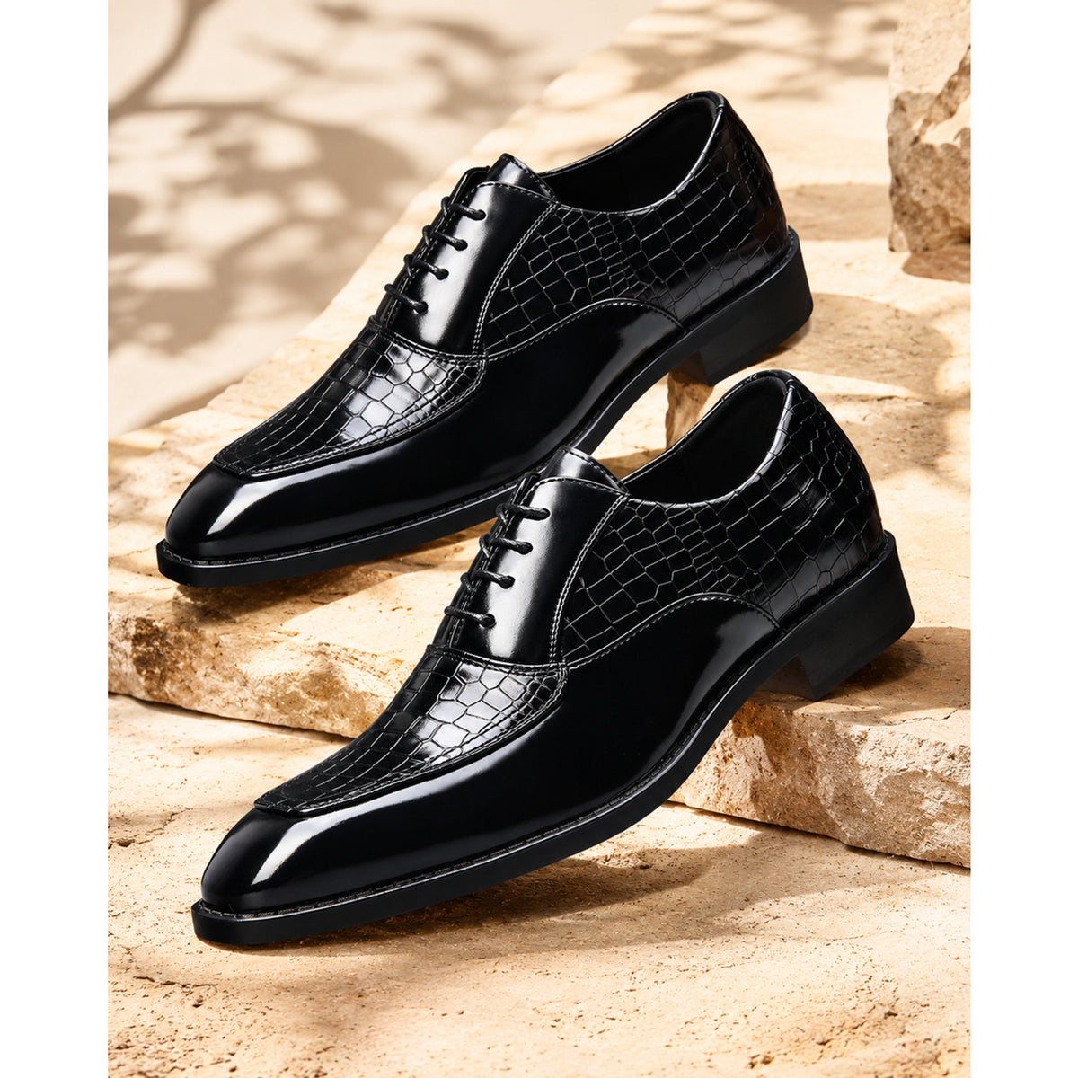 Dress Shoes with Cushioned Leather Lining and Croc Embossed - Image 4