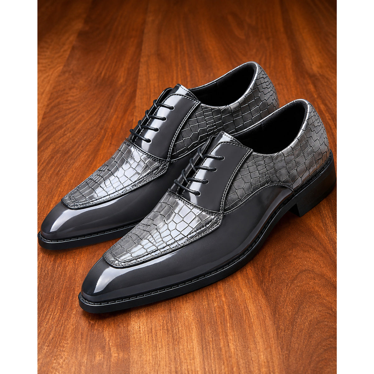 Dress Shoes with Cushioned Leather Lining and Croc Embossed - Image 7