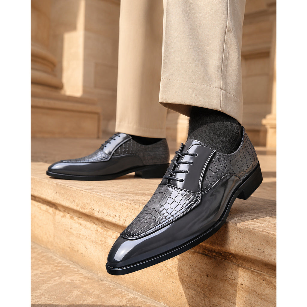 Dress Shoes with Cushioned Leather Lining and Croc Embossed - Image 8