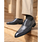 Dress Shoes with Cushioned Leather Lining and Croc Embossed - Image 8