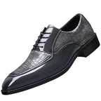 Dress Shoes with Cushioned Leather Lining and Croc Embossed - Image 9