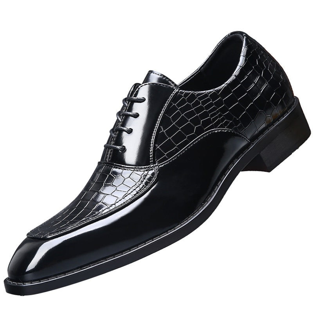 Dress Shoes with Cushioned Leather Lining and Croc Embossed - Image 6
