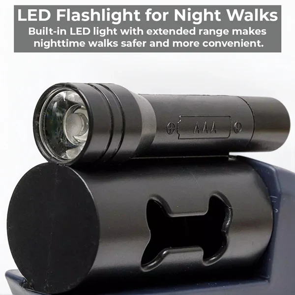 Dual Retractable Dog Leash With Built-In Flashlight And Waste Bag Holder - Image 5