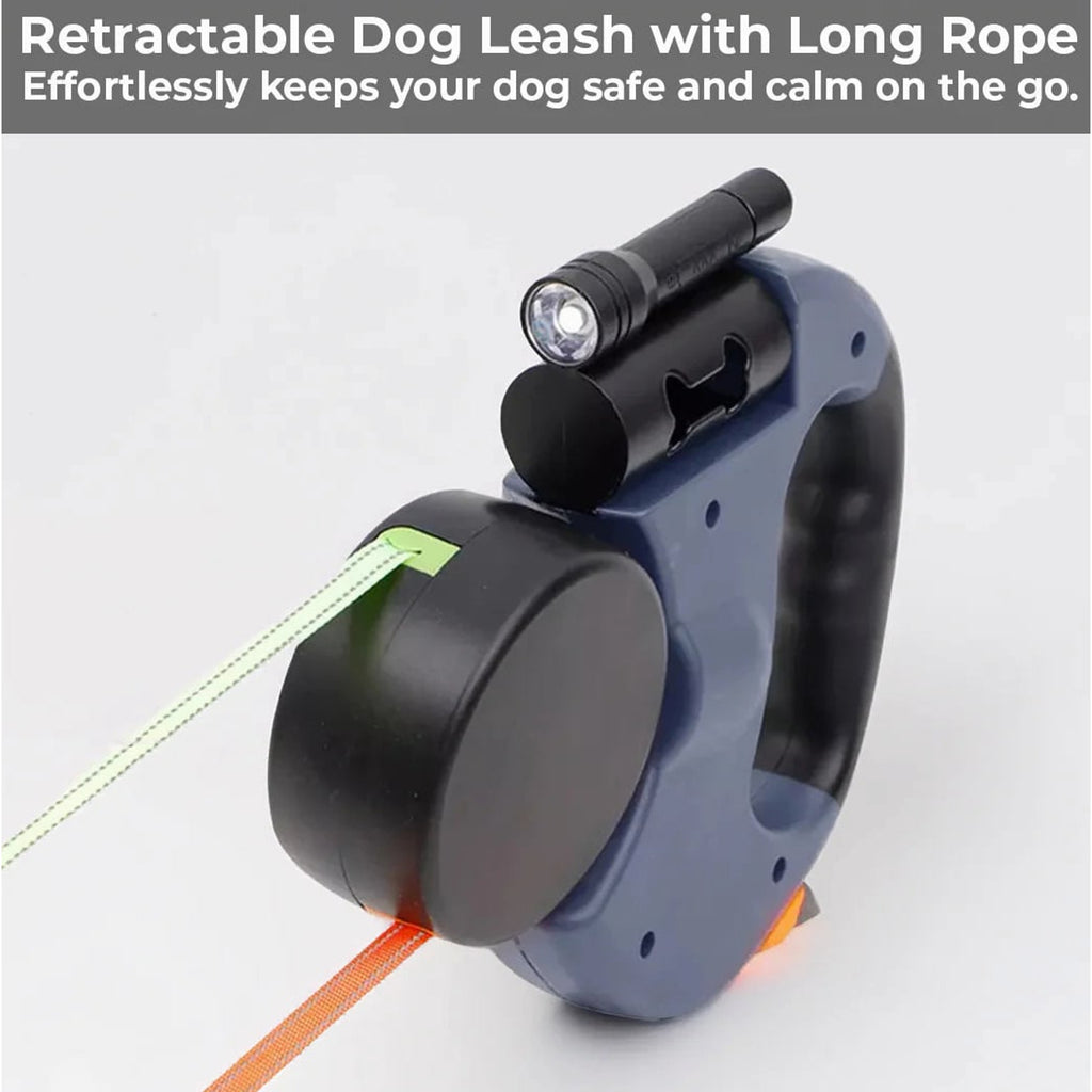 Dual Retractable Dog Leash With Built-In Flashlight And Waste Bag Holder - Image 7
