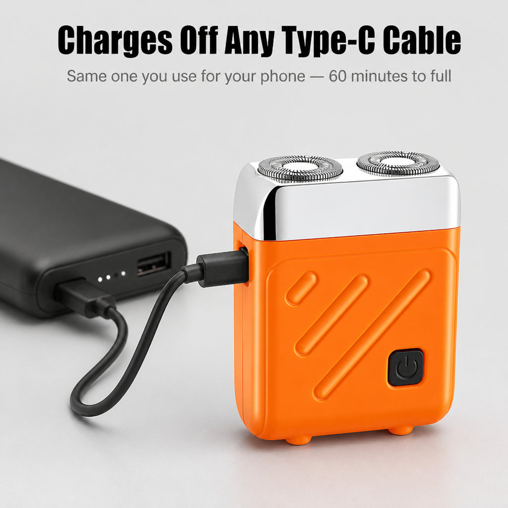 Dual Rotary Head Cube Pocket Shaver With USB Charging - Image 4