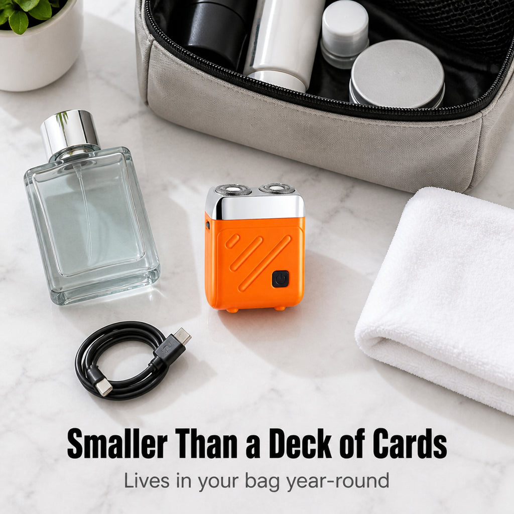 Dual Rotary Head Cube Pocket Shaver With USB Charging - Image 6