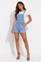 NOVA | Short salopette en denim pour femmes | Combinaison décontractée d'été en denim