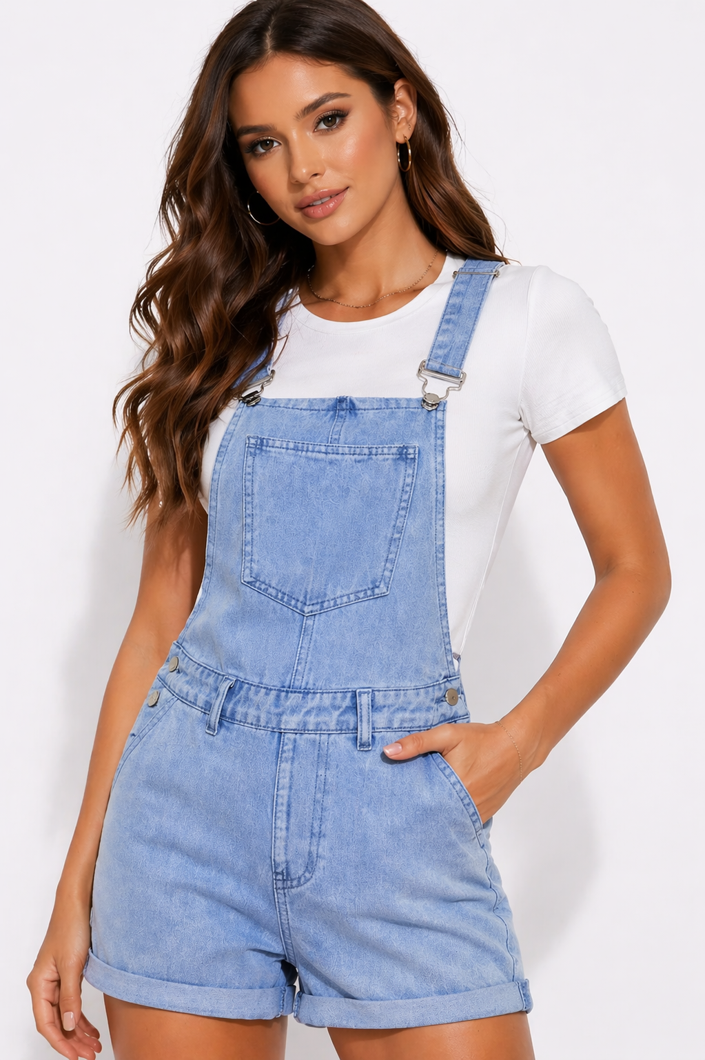 NOVA | Short salopette en denim pour femmes | Combinaison décontractée d'été en denim