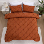 Duvet Cover Set Quilted Pintuck Pinch Pleat Microfiber Solid Color - Image 8