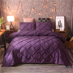 Duvet Cover Set Quilted Pintuck Pinch Pleat Microfiber Solid Color - Image 6
