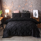Duvet Cover Set Quilted Pintuck Pinch Pleat Microfiber Solid Color - Image 10