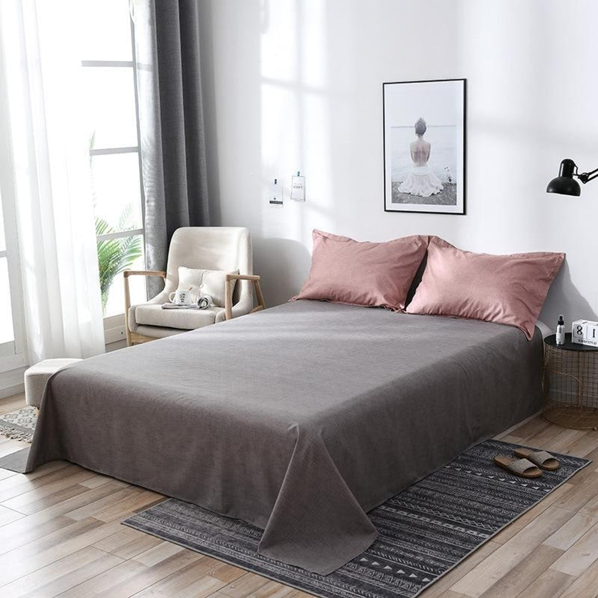 Duvet Cover Set Reversible Microfiber Bedding With Pillowcases - Image 3