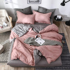 Duvet Cover Set Reversible Microfiber Bedding With Pillowcases - Image 4