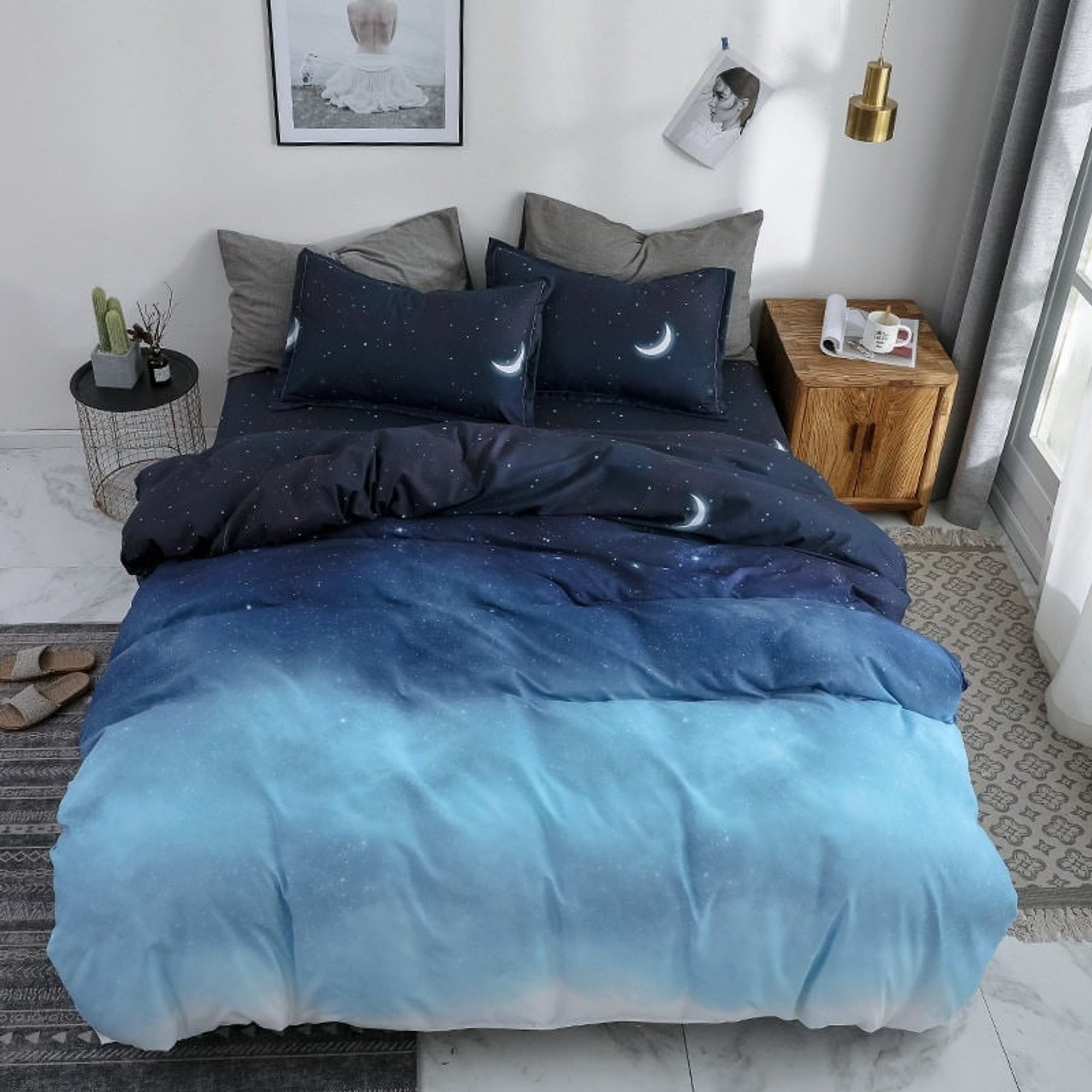 Duvet Cover Set Reversible Microfiber Bedding With Pillowcases - Image 5