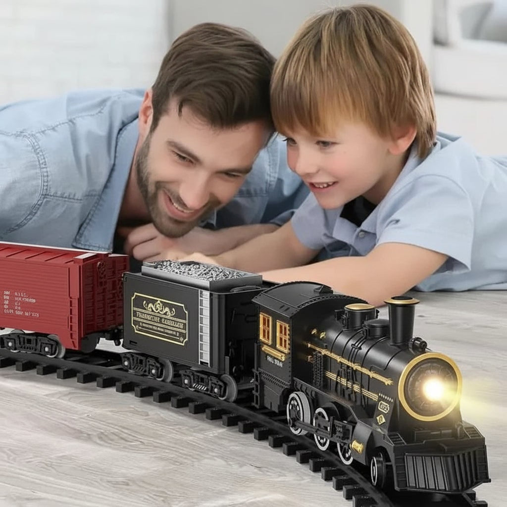 Electric Christmas Train Set With Flexible Tracks Festive Toy - Image 2