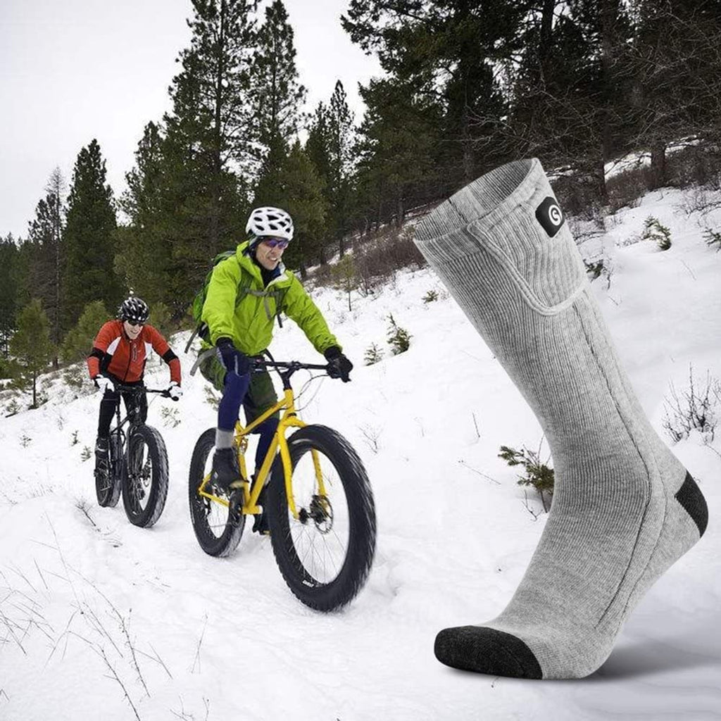 Electric Heated Apparel With Battery Pack Calf-length Ribbed Knit Unisex Socks - Image 5