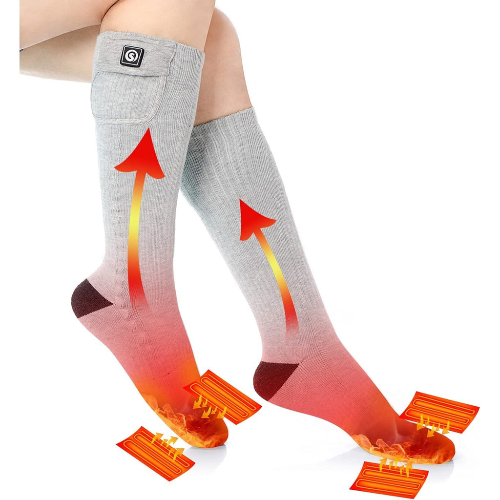 Electric Heated Apparel With Battery Pack Calf-length Ribbed Knit Unisex Socks - Image 10