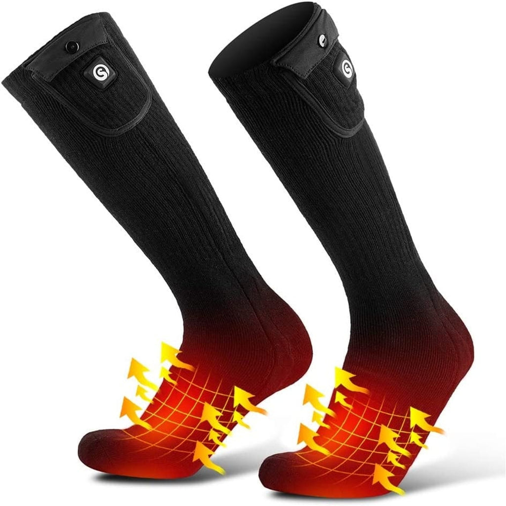Electric Heated Apparel With Battery Pack Calf-length Ribbed Knit Unisex Socks - Image 8