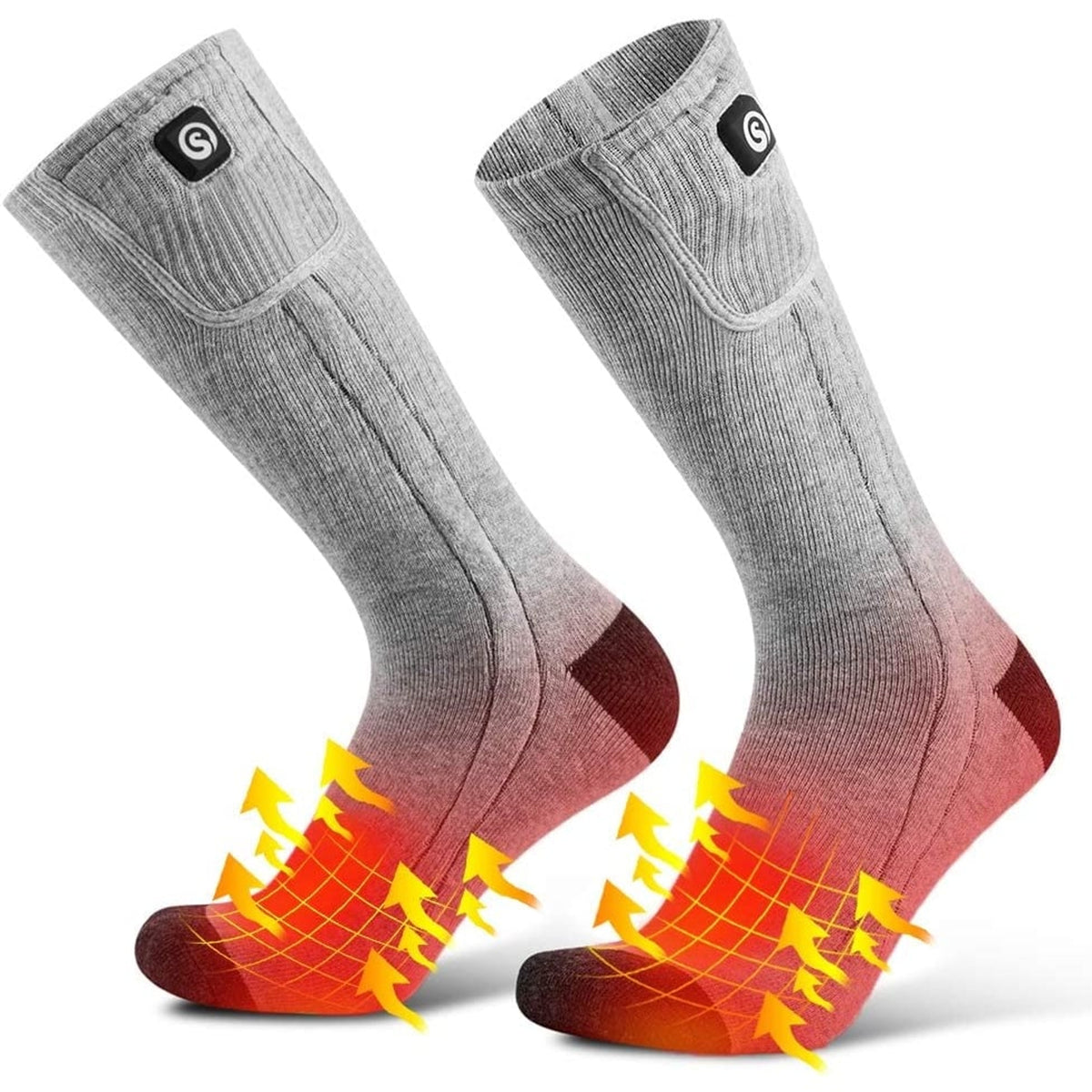 Electric Heated Apparel With Battery Pack Calf-length Ribbed Knit Unisex Socks - Image 9