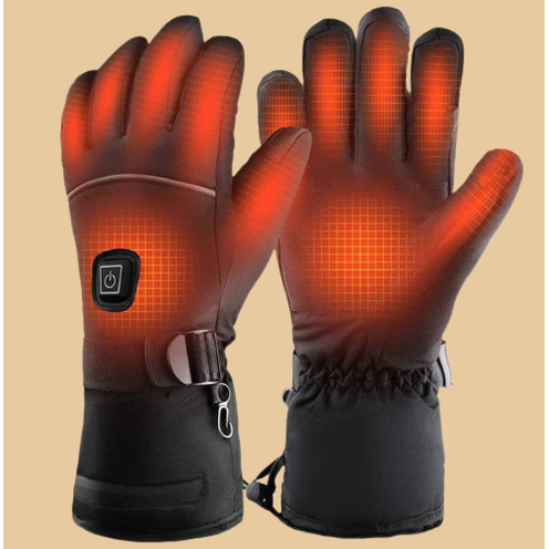 Electric Heated Gloves For Cold Hands Battery Powered Waterproof Wrist Strap Touchscreen Fingertips - Image 1