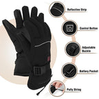 Electric Heated Gloves For Cold Hands Battery Powered Waterproof Wrist Strap Touchscreen Fingertips - Image 5