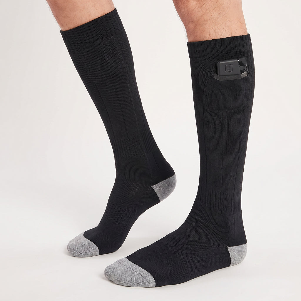 Electric Heated Socks Rechargeable Knee-High With Battery Pockets - hero