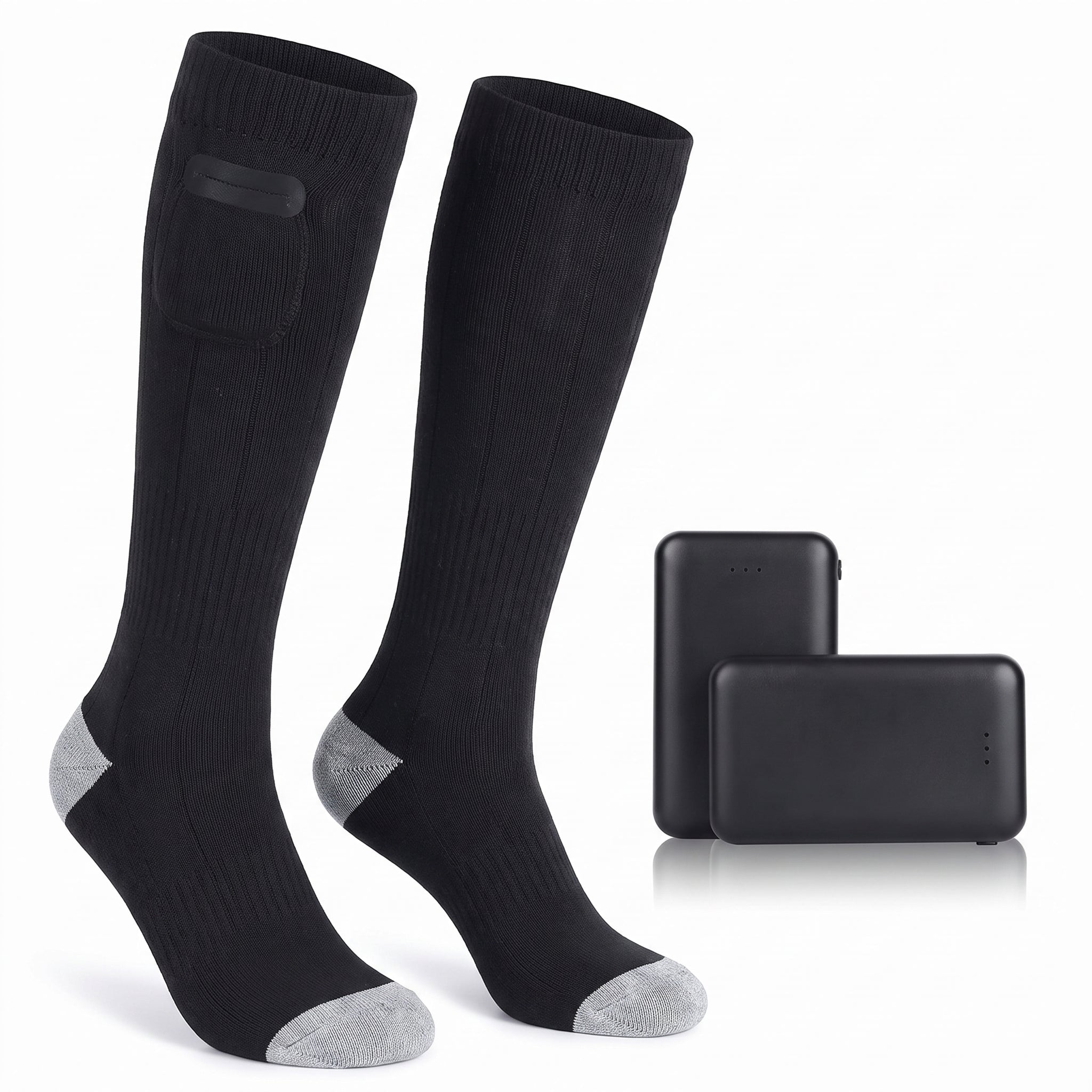 Electric Heated Socks Rechargeable Knee-High With Battery Pockets - studio