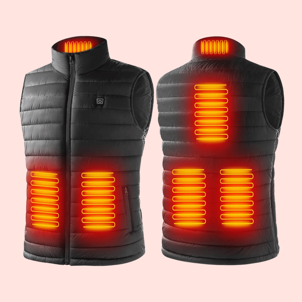 Electric Heated Vest Rechargeable Battery Quilted Design Integrated Heating Zones Water Resistant - Image 2
