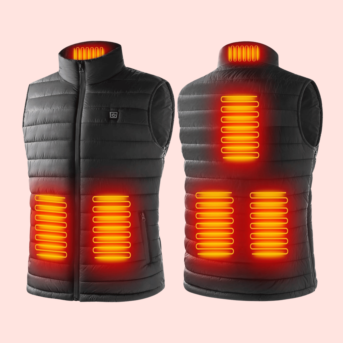 Electric Heated Vest Rechargeable Battery Quilted Design Integrated Heating Zones Water Resistant - Image 2