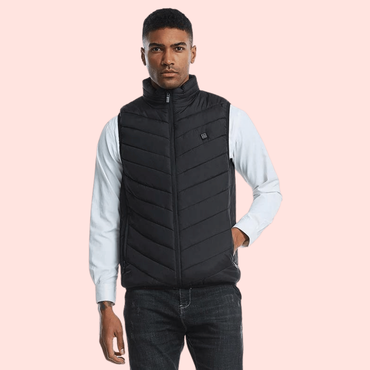 Electric Heated Vest Rechargeable Battery Quilted Design Integrated Heating Zones Water Resistant - Image 3