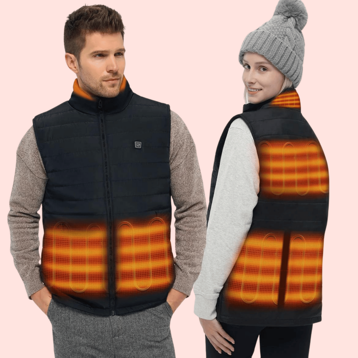 Electric Heated Vest Rechargeable Battery Quilted Design Integrated Heating Zones Water Resistant - Image 5