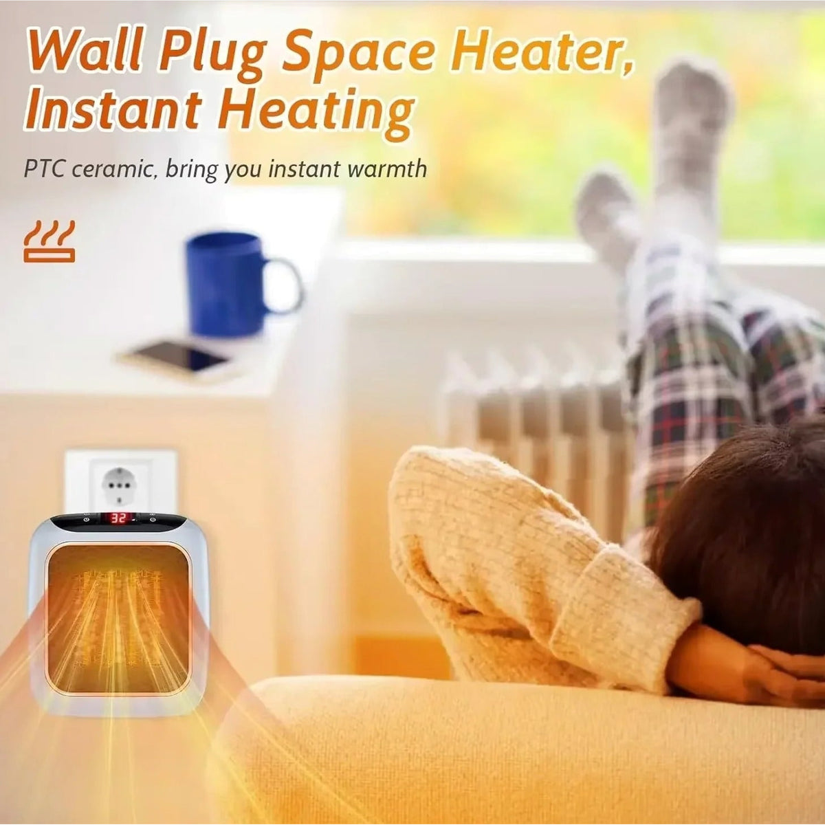 Electric Portable Mini Heater With Remote Control LED Display And 12-Hour Timer - Image 5