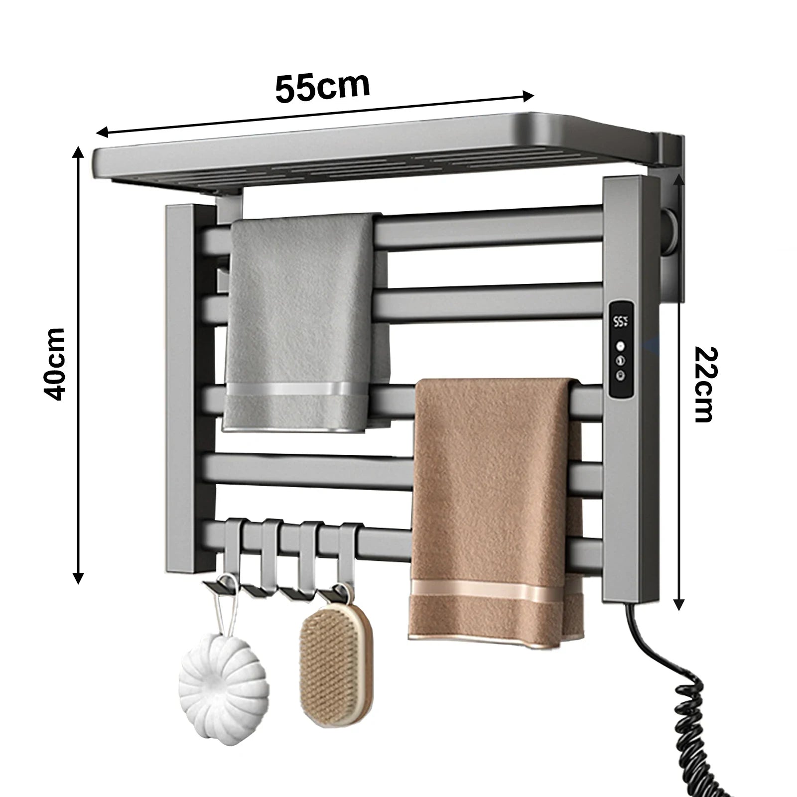 Electric Towel Rack With Digital Display Temperature Time Control For Bathroom Smart Home Heated Bar - Image 4