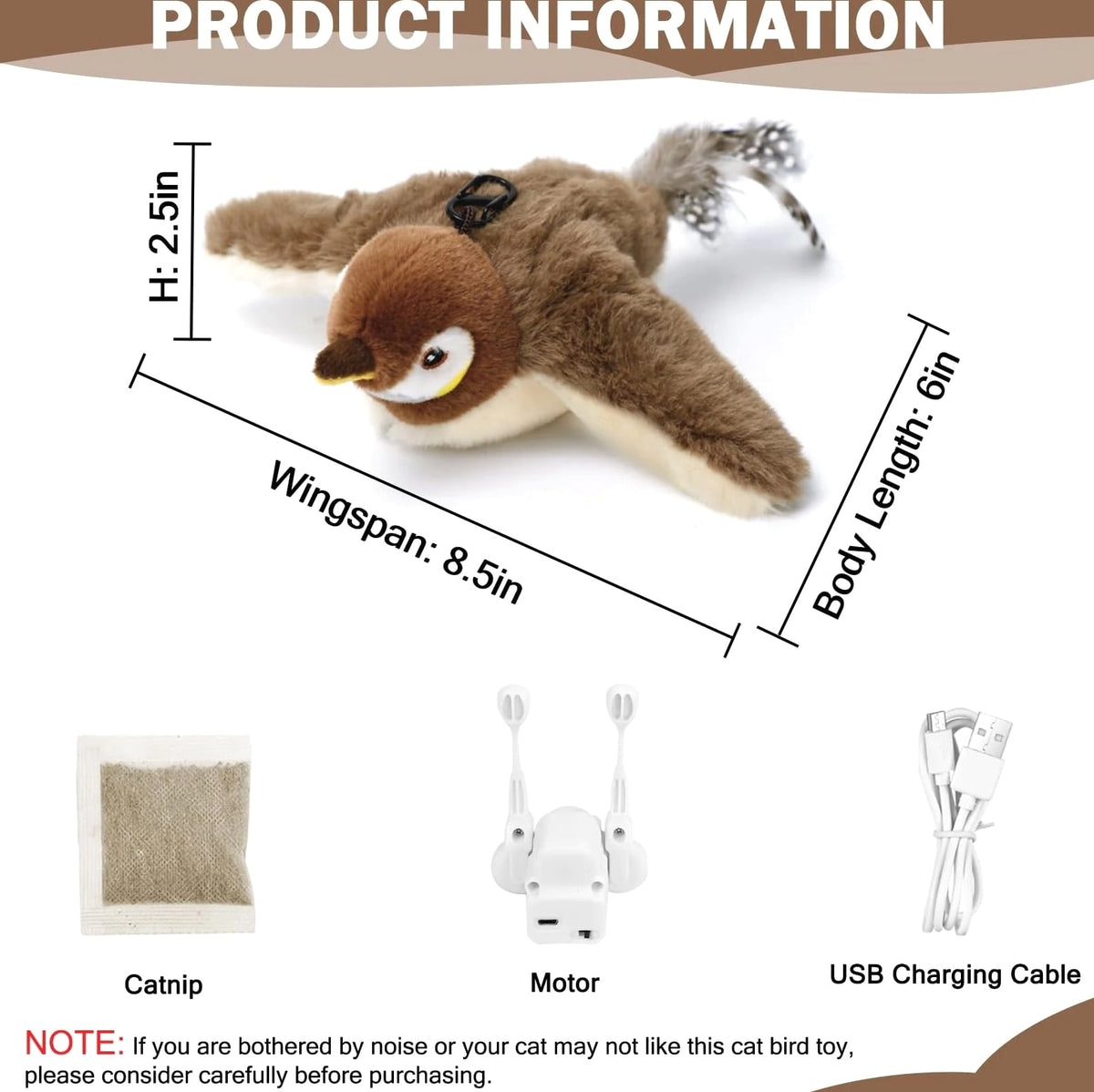 Electronic Flying Bird Cat Toy With Flapping Wings And Secure Hanging Cord - Image 5