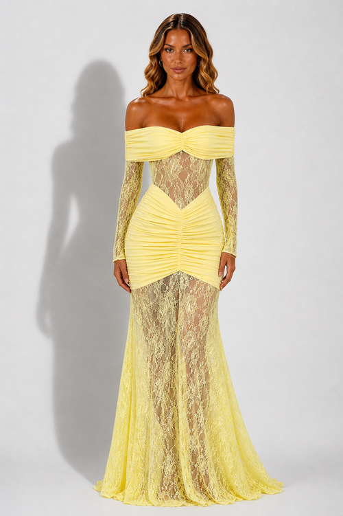 NOVA | Lace Off Shoulder Maxi Dress | Women’s Elegant Evening Dress