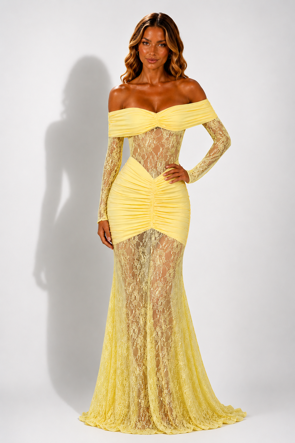 NOVA | Lace Off Shoulder Maxi Dress